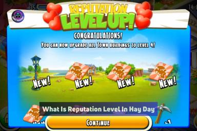 what is reputation level in hay day
